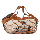 Vivienne Westwood Hand Bag Canvas Brown White Auth 195190V-1