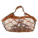 Vivienne Westwood Hand Bag Canvas Brown White Auth 195190V-2