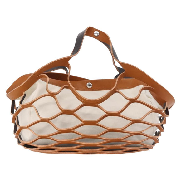 Vivienne Westwood Hand Bag Canvas Brown White Auth 195190V