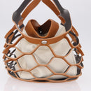 Vivienne Westwood Hand Bag Canvas Brown White Auth 195190V-4
