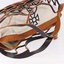Vivienne Westwood Hand Bag Canvas Brown White Auth 195190V-6