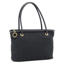 CELINE Hand Bag Nylon Black Gold Auth 195193-1