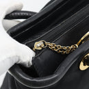 CELINE Hand Bag Nylon Black Gold Auth 195193-10