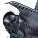 CELINE Hand Bag Nylon Black Gold Auth 195193-21