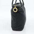 CELINE Hand Bag Nylon Black Gold Auth 195193-3