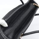 CELINE Hand Bag Nylon Black Gold Auth 195193-6