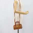 MCM Vicetos Logogram Hand Bag PVC Leather 2way White Gold Auth 195198-21