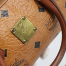 MCM Vicetos Logogram Hand Bag PVC Leather 2way White Gold Auth 195202-12