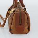 MCM Vicetos Logogram Hand Bag PVC Leather 2way White Gold Auth 195202-4