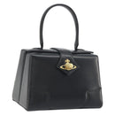 Vivienne Westwood Hand Bag Leather Black Gold Auth 195203A-1