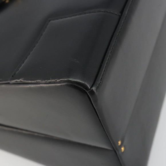 Vivienne Westwood Hand Bag Leather Black Gold Auth 195203A