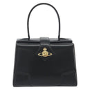 Vivienne Westwood Hand Bag Leather Black Gold Auth 195203A-2