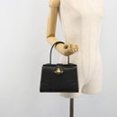 Vivienne Westwood Hand Bag Leather Black Gold Auth 195203A-21