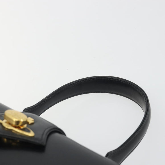 Vivienne Westwood Hand Bag Leather Black Gold Auth 195203A