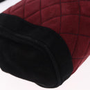 Salvatore Ferragamo Shoulder Bag Suede Red Gold Auth 195204-14