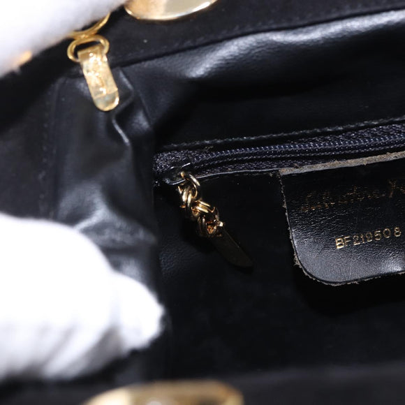 Salvatore Ferragamo Shoulder Bag Suede Red Gold Auth 195204