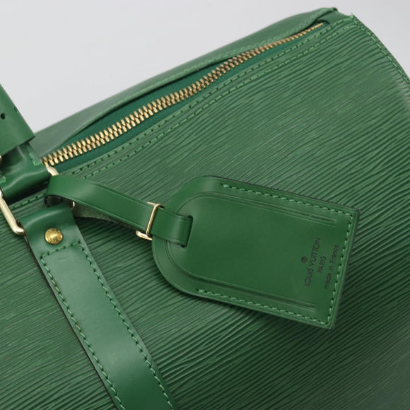 LOUIS VUITTON Epi Keepall 50 Boston Bag Green M42964 LV Auth 195209V