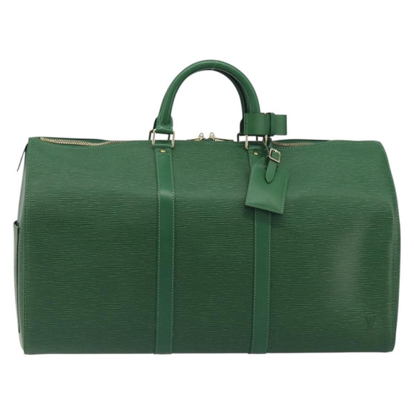 LOUIS VUITTON Epi Keepall 50 Boston Bag Green M42964 LV Auth 195209V