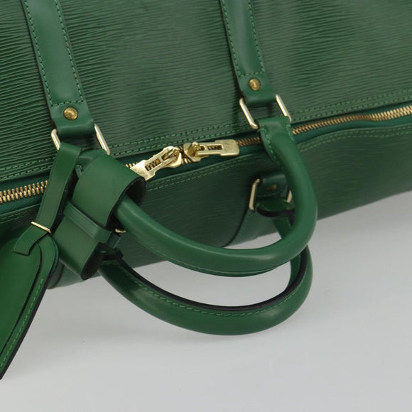 LOUIS VUITTON Epi Keepall 50 Boston Bag Green M42964 LV Auth 195209V