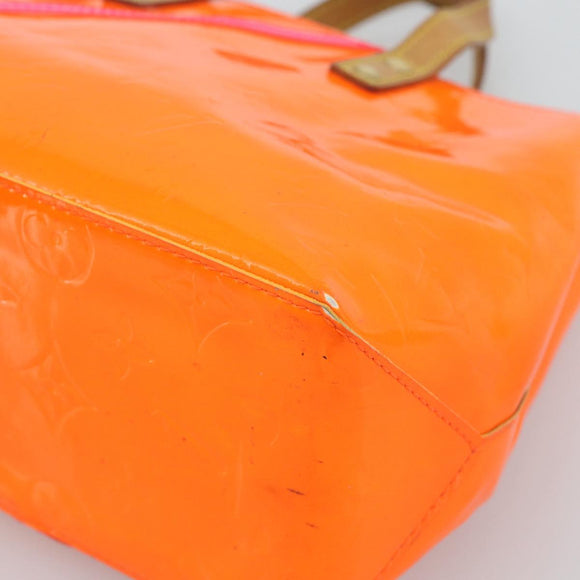 LOUIS VUITTON Monogram Vernis Fluo Reade PM Hand Bag Orange M91905 Auth 195212