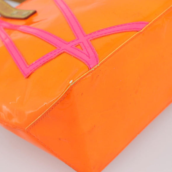 LOUIS VUITTON Monogram Vernis Fluo Reade PM Hand Bag Orange M91905 Auth 195212