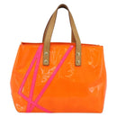 LOUIS VUITTON Monogram Vernis Fluo Reade PM Hand Bag Orange M91905 Auth 195212-13