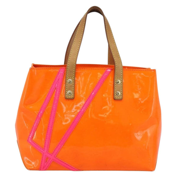 LOUIS VUITTON Monogram Vernis Fluo Reade PM Hand Bag Orange M91905 Auth 195212