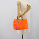 LOUIS VUITTON Monogram Vernis Fluo Reade PM Hand Bag Orange M91905 Auth 195212-20