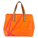 LOUIS VUITTON Monogram Vernis Fluo Reade PM Hand Bag Orange M91905 Auth 195212-2