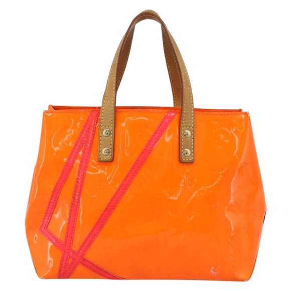 LOUIS VUITTON Monogram Vernis Fluo Reade PM Hand Bag Orange M91905 Auth 195212