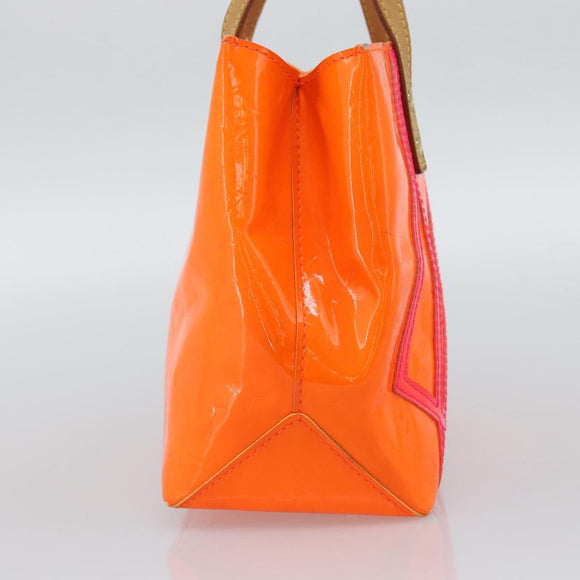 LOUIS VUITTON Monogram Vernis Fluo Reade PM Hand Bag Orange M91905 Auth 195212