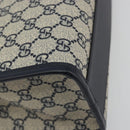 GUCCI GG Supreme Hand Bag PVC Navy Gold Auth 195213M-13
