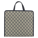 GUCCI GG Supreme Hand Bag PVC Navy Gold Auth 195213M-3