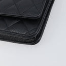 CHANEL Chain Wallet Matelasse Bag Caviar Skin Black Gold CC Auth 195222V-9