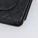 CHANEL Chain Wallet Matelasse Bag Caviar Skin Black Gold CC Auth 195222V-16