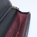 CHANEL Chain Wallet Matelasse Bag Caviar Skin Black Gold CC Auth 195222V-20