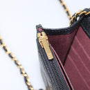 CHANEL Chain Wallet Matelasse Bag Caviar Skin Black Gold CC Auth 195222V-22