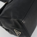 PRADA Shoulder Bag Leather Black Silver Auth 195224V-11