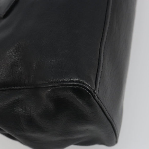 PRADA Shoulder Bag Leather Black Silver Auth 195224V