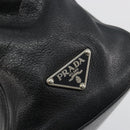 PRADA Shoulder Bag Leather Black Silver Auth 195224V-14