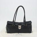 PRADA Shoulder Bag Leather Black Silver Auth 195224V-26