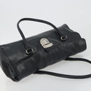 PRADA Shoulder Bag Leather Black Silver Auth 195224V-6