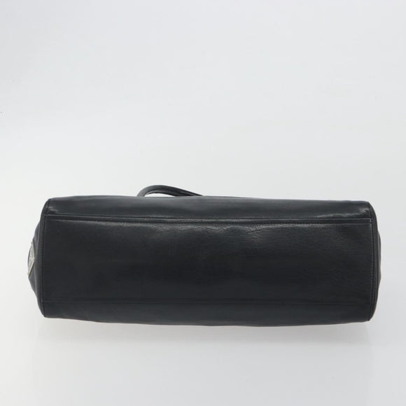 PRADA Shoulder Bag Leather Black Silver Auth 195224V
