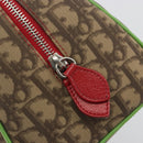 Christian Dior Trotter Boston Bag PVC Leather Brown Silver Auth 195225V-18