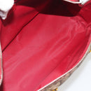 Christian Dior Trotter Boston Bag PVC Leather Brown Silver Auth 195225V-10