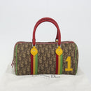 Christian Dior Trotter Boston Bag PVC Leather Brown Silver Auth 195225V-12
