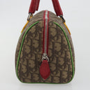 Christian Dior Trotter Boston Bag PVC Leather Brown Silver Auth 195225V-4
