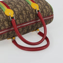 Christian Dior Trotter Boston Bag PVC Leather Brown Silver Auth 195225V-7
