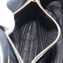 PRADA Hand Bag Vittero Dino Leather 2way Black Gold Auth 195226A-24