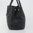 PRADA Hand Bag Vittero Dino Leather 2way Black Gold Auth 195226A-3